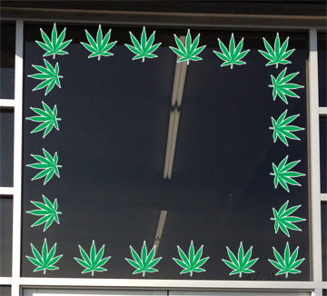 Hemp Leaf Window Clings - Set of 12